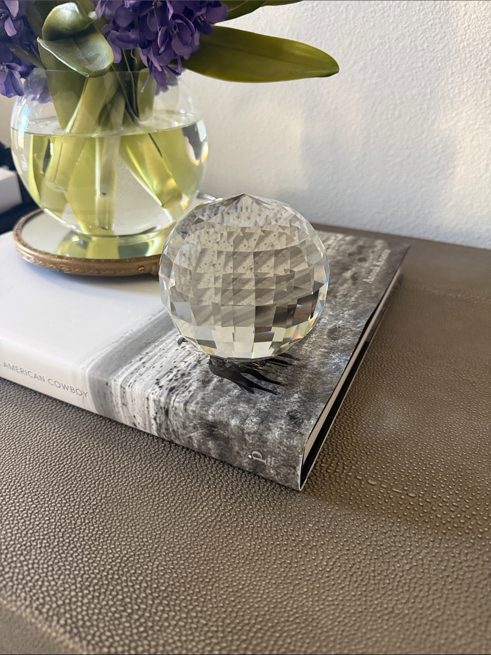 Designer Faceted Crystal Ball - Decor